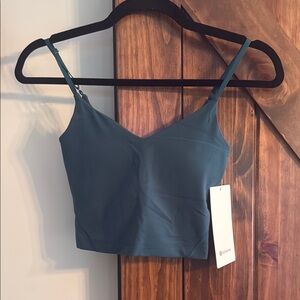 Size 0 Lululemon align cropped cami tank A/B NWT storm teal